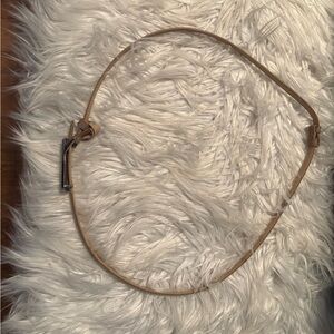 Tan Leather Belt with Silver Buckle